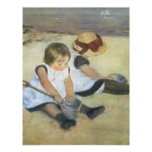 Enfants jouant sur la plage par Mary Cassatt Faire-parts
