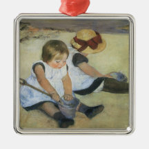 Enfants jouant sur la plage par Mary Cassatt Ornements