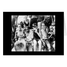 Enfants mangeant la pastèque 1910 cartes de vœux