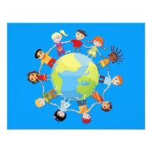 Enfants pour la paix du monde invitation personnalisable