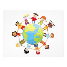 Enfants pour la paix du monde invitations personnalisées