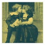 Enfants vintages, amour, Romance, un baiser innoce Bristols