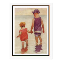 Enfants vintages barbotant par Jessie Willcox Smit Cartes Postales
