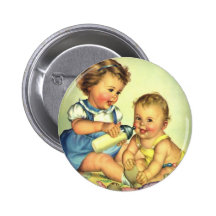 Enfants vintages, bouteille heureuse mignonne de s badge avec épingle