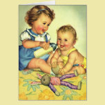 Enfants vintages, bouteille heureuse mignonne de s cartes
