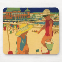 Enfants vintages, vacances de famille de soeurs à  tapis de souris