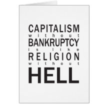 Enfer de religion de faillite de capitalisme carte de vœux