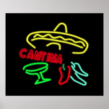 Enseigne au néon de Cantina Posters
