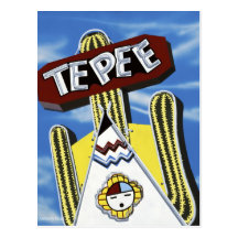 Enseigne au néon de Curiol de tepee de l'itinérair Cartes Postales