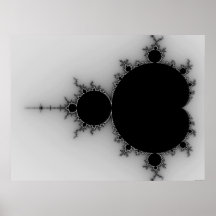 Ensemble à fond gris de Mandelbrot Poster