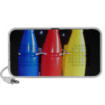 Ensemble coloré de bowling haut-parleurs ordinateur portable