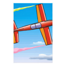 Ensemble d'avion de ciel papier à lettre personnalisable