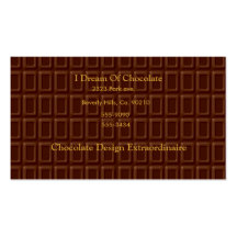 Ensemble de barre de chocolat carte de visite