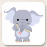 Ensemble heureux de caboteur d'éléphant de bande d dessous de verre liège