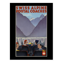 Entraîneurs postaux alpins suisses carte postale