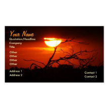 Entre le carte de visite de coucher du soleil