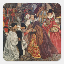 Entrer de Queen Mary et de princesse Elizabeth Autocollant Carré