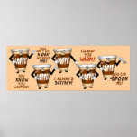 Entretien drôle de café posters