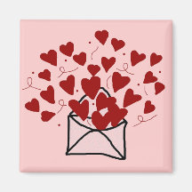 Enveloppe de dentelle remplie d'aimant de coeurs