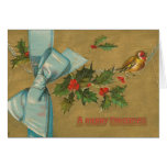 Enveloppe vintage de Noël avec le ruban Carte De Vœux
