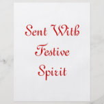 Envoyé avec l'esprit de fête. Rouge et blanc. Cout Prospectus Personnalisés