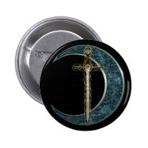 Épée et lune celtiques badge avec épingle