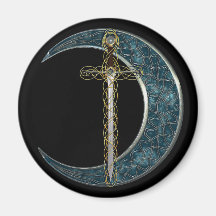 Épée et lune celtiques magnets pour réfrigérateur