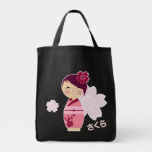 Épicerie Fourre-tout de Kokeshi Sakura Sac Fourre-tout
