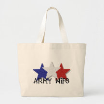 Épouse d'armée - étoiles blanches et bleues rouges sac