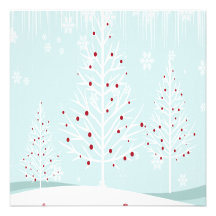 Épouser d'arbres et de flocons de neige d'hiver cartons d'invitation