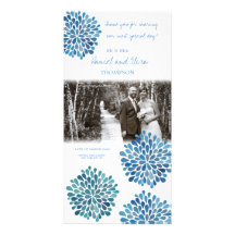 Épouser de fleurs de fleur de bleu Cerulean de Mer Photocarte Personnalisée