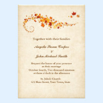 Épouser de tourbillonnement de feuille d'automne invitations