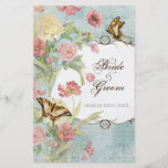 Épouser floral de fleurs de tulipe rose de pivoine prospectus personnalisés
