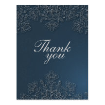 Épouser floral de remous de marine grise élégante  carte postale