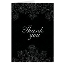 Épouser floral noir gris élégant de remous vous re cartes de vœux