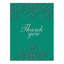 Épouser floral vert élégant de remous vous remerci carte postale