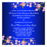 Épouser japonais de fleurs de cerisier de bleu roy cartons d'invitation
