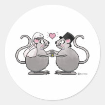 Épouser juste les couples mariés de souris de sour autocollants