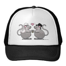 Épouser juste les couples mariés de souris de sour casquette