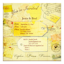 Épouser l'invitation de thème de voyage