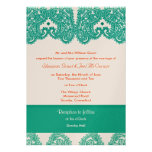 Épouser l'invitation Teal et le corail