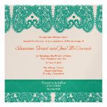 Épouser l'invitation Teal et le corail