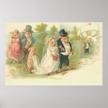 Épouser vintage de porcs affiches