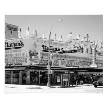 Épreuve photographique célèbre des hot-dogs de Nat