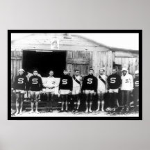 Équipage 1912 d'aviron de fac de Stanford Affiche