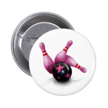 Équipe de bowling - boule et goupilles badge avec épingle
