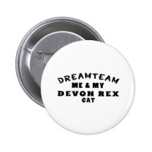 Équipe rêveuse moi et mon chat de Devon Rex Badges Avec Agrafe