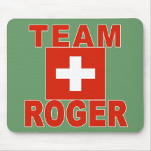 Équipe Roger avec le drapeau suisse Tapis De Souris