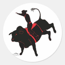 équitation de taureau adhésif rond