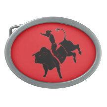 Équitation de Taureau Boucle De Ceinture Ovale